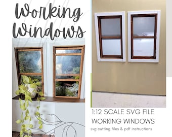 Working Dollhouse Windows SVG File, 1:12 Scale (Digital Download)