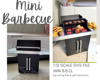 SVG Miniature Barbecue Dollhouse BBQ / DIY Mini Gas Barbeque - Laser or Cricut Maker Cut File ~ Instant Digital Download