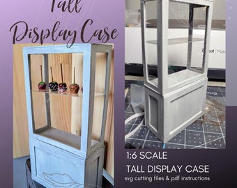 1/6 Scale Tall Display Case SVG: Miniature Bakery Shop (Digital Download)