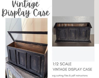 MINIATURE Vintage Dollhouse Display Case ~ 12 scale Dollhouse DIY ~ SVG File ~ Instant Download