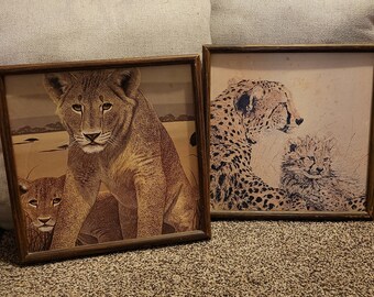 Vintage Cat Pictures, Leopard Cat Pictures, Retro Cat Wall Pictures