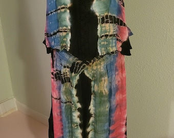 Boho Hippie Tye Dye Top & Pants, Bohemian Hippie 2pc Set, Tye Dye Top and Pants, Sz Med-Lg