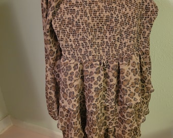 Express Leopard Sheer Romper, Express Romper, Leopard Romper, Sz Med