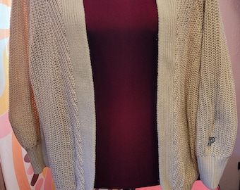 Victoria Secret Pink Cadigan Sweater, Victoria Secret Lounge Sweater, Victoria Secret Pink Tan Cardigan Sweater, Sz XS