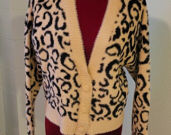 Victoria Secret Cardigan Sweater, Love & Lemons Victoria Secret Leopard Sweater, For Love Lemons Leopard Sweater, Sz Sm