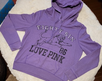 Victoria's Secret Pink Purple Hoodie, Love Pink 86, Sz Lg