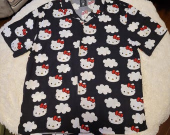 Hello Kitty Top, Hello Kitty Blouse, Sz Large