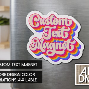 Custom Text Magnet, Custom Name Magnet, Retro Custom Name Magnet, Personalized Magnet, Custom Locker Magnet, Retro Magnet