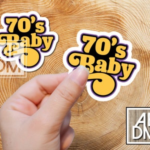70s Baby Sticker: Retro Laptop Decal