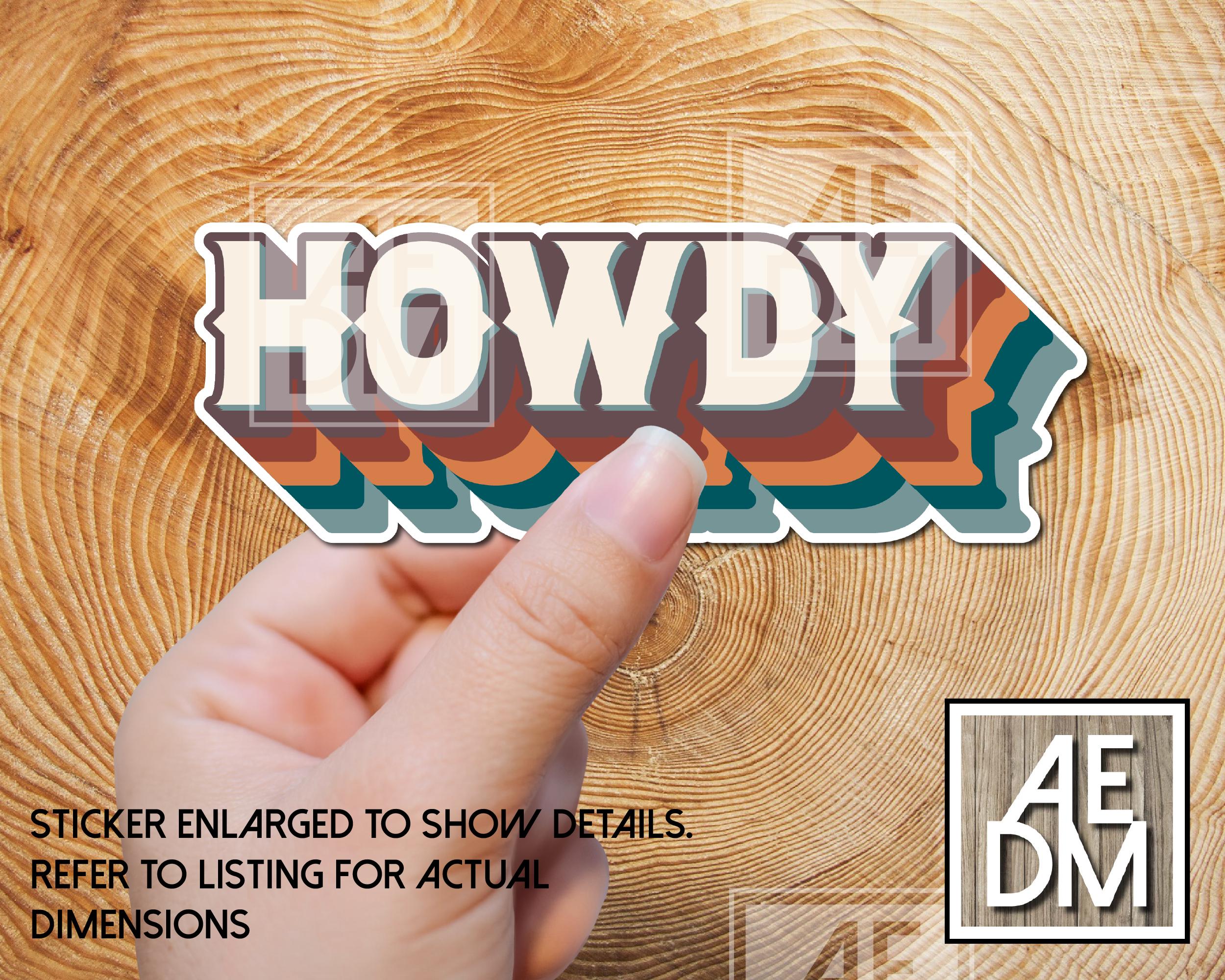Retro Howdy Sticker: Western Style Laptop Decal - Etsy