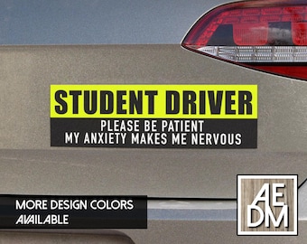 Student Driver Car Magnet: Weatherproof Vinyl, New Driver Sign