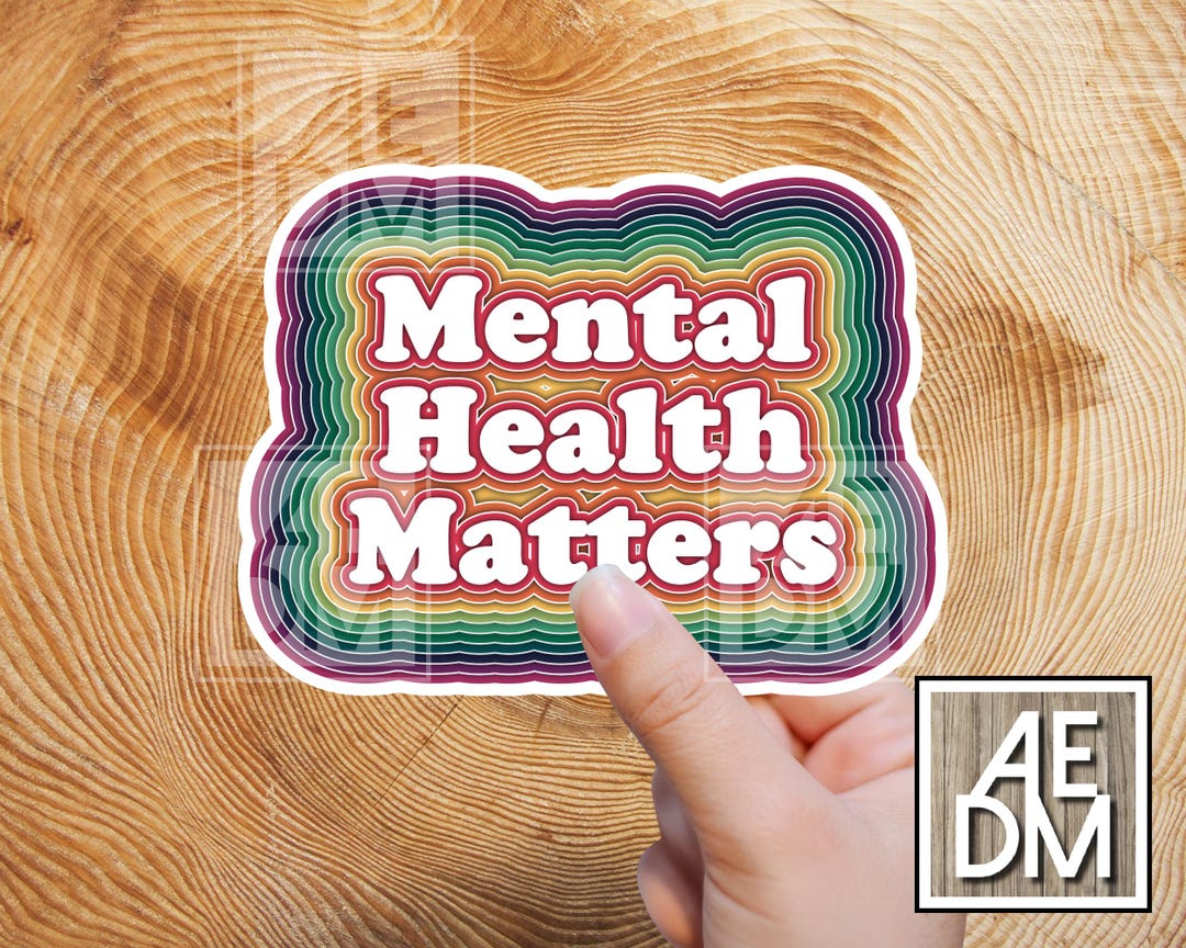 Mental Health Matters Sticker: Retro Rainbow Laptop Decal - Etsy