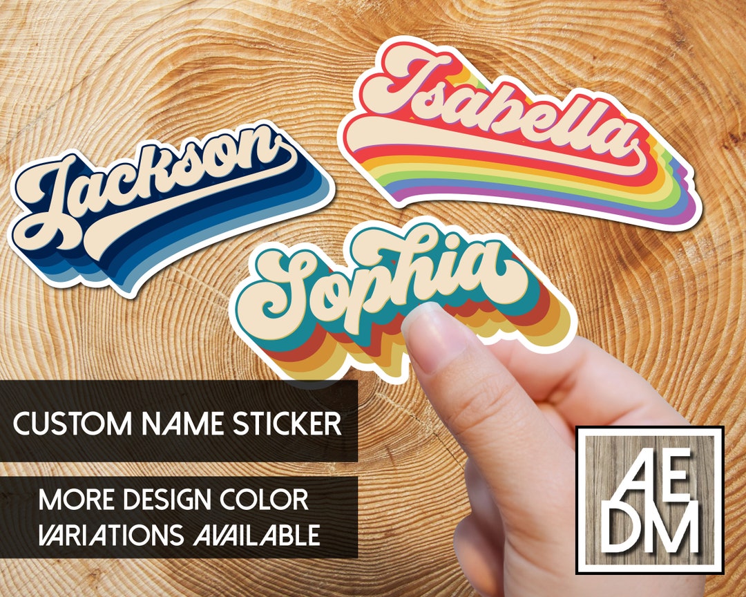 Custom Sticker, Custom Retro Name Sticker, Personalized Sticker, Custom