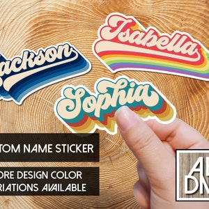 Custom Sticker, Custom Retro Name Sticker, Personalized Sticker, Custom Name Sticker, Laptop Sticker, Teacher Sticker, Hippie Sticker, Retro