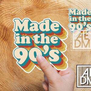Made in the 90s Sticker, Rainbow Made in the 90s Sticker, 90s Laptop Sticker, Retro Laptop Sticker, Born in the 90s, 90s Baby