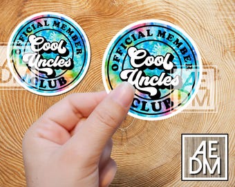 Cool Uncle Sticker, Cool Uncles Club Sticker, Retro Uncle Sticker, Laptop Sticker, Tie Dye Sticker, Cool Uncle Sticker, Cool Uncle Club
