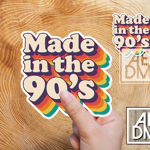 Made in the 90s Sticker, Rainbow Made in the 90s Sticker, 90s Laptop Sticker, Retro Laptop Sticker, Born in the 90s, 90s Baby