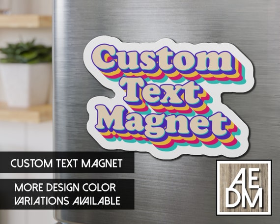 Custom Text Magnet, Custom Name Magnet, Retro Custom Name Magnet, Personalized Magnet, Custom Locker Magnet, Retro Magnet