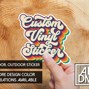 Custom Vinyl Sticker, Custom Retro Name Sticker, Custom Water Bottle Sticker, Personalized Sticker, Custom Name Sticker, Laptop Sticker