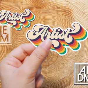 Retro Artist Sticker, Rainbow Artist Sticker, Artist Laptop Sticker, Designer Sticker, Painter Sticker, Cute Sticker for Artist