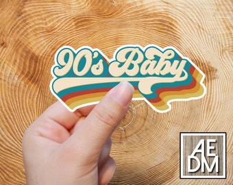 90s Baby Sticker: Retro Laptop Decal, Glossy Vinyl