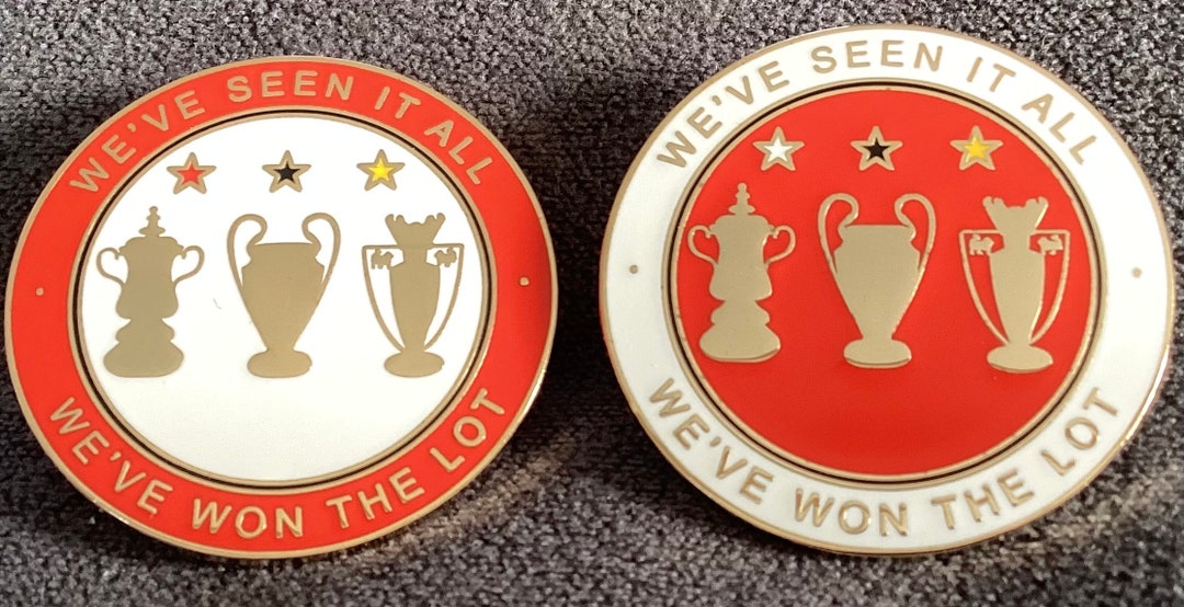 2 Manchester United Football Club Treble Enamel Pin Badge’s - Etsy