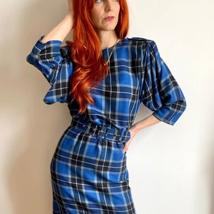 Vestido Vintage 80s Cuadros