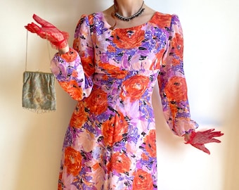 Vintage 70s Floral Maxi Dress