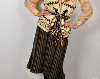 Vintage 70s / 80s Striped Knit Skirt