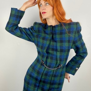 Vintage 80s Plaid Power Dress