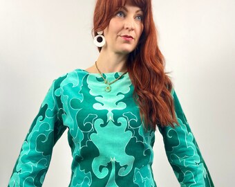 Vintage 60s 70s MOD Velvet Tunic Blouse