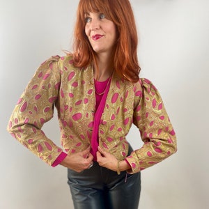 Blazer vintage de lúrex con tapiz de los años 80 y 90