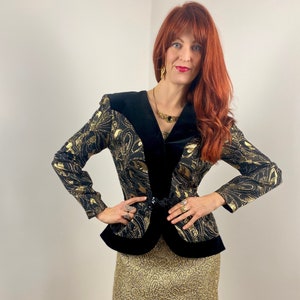 Blazer vintage de lúrex dorado metalizado de los años 80 y 90
