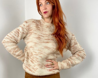 Vintage Boxy Handknit Pullover Sweater