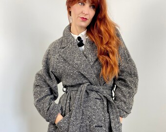 Vintage YSL 80er Jahre Oversized Boucle Wollmantel