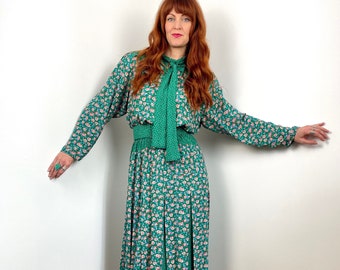 Vintage 80s Auténtico Diane Fres Maxi Vestido