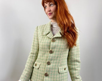 Vintage 60s Woven Designer Style Skirt & Blazer Suit Set