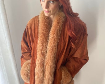 orange shearling coat