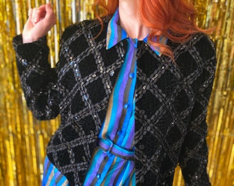 Vintage Sequin and Velvet Blazer