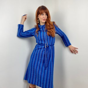 Vintage 70s 80s Striped Knitted Dress
