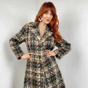 Vintage 60s Woven Check Coat