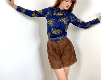 Vintage 80s Highwaisted Camel Suede Shorts