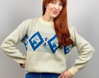 Vintage Novelty Deer Winter Sweater