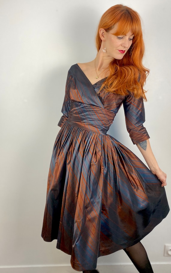 Gorgeous 50s Fit & Flare Party Dress - image 8