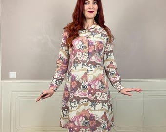 Abito midi vintage anni '60 con stampa floreale