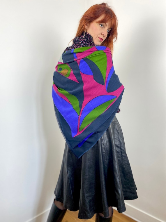 Colorful Abstract Patterned Scarves Abstract Silk Scarf - Spring Scarf - Gift for Her - Holiday  main image 3