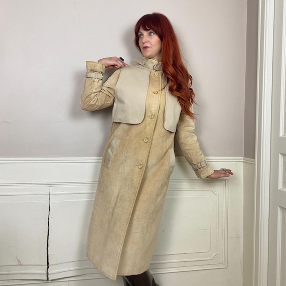 Vintage 1970s Early 1980s Pierre Cardin Corduroy Trench Coat