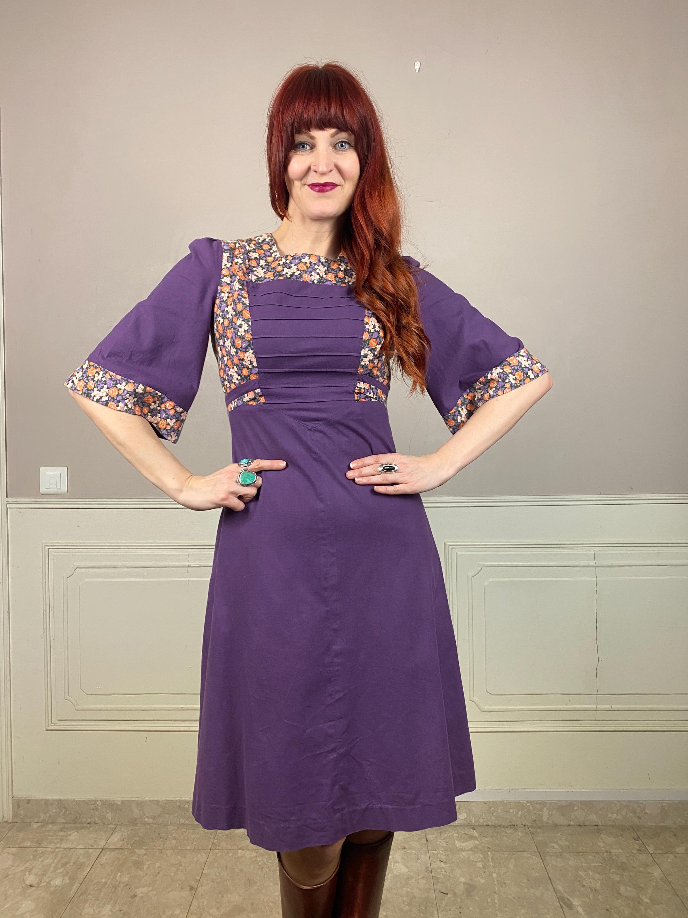 60s Core Vintage 60s 70s Cottage Core Floral Print Midi Dress - Etsy