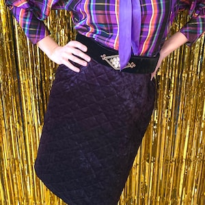 Vintage 80s Velvet Pencil Skirt