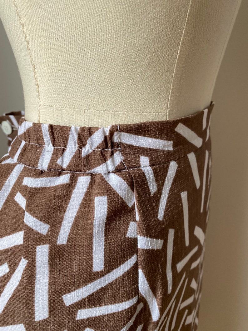 Vintage 80s Patterned Pencil Skirt image 7